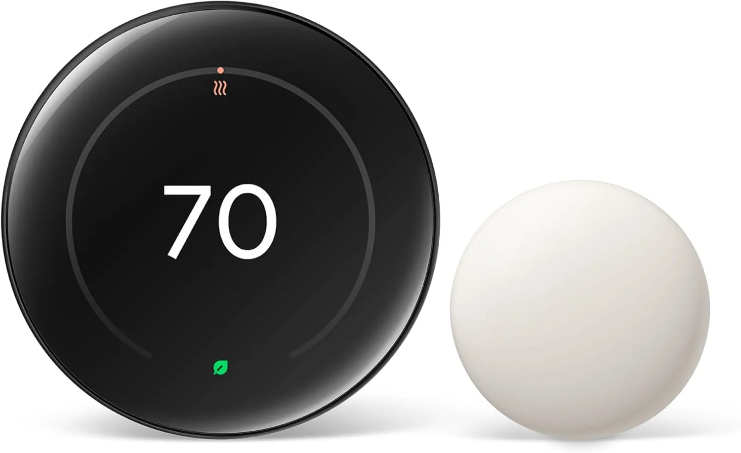 Google Nest Learning Thermostat (4th Gen, 2024) with Nest Temperature Sensor - Energy Saving Smart Thermostat with Adaptive Eco - Works with Alexa and Google Home App - Polished Obsidian