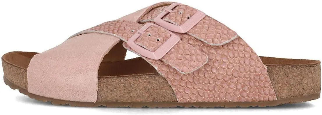 HAFLINGER Amiga Elegant Leather Sandals with Rubber Sole and Cork Latex Footbed Unisex