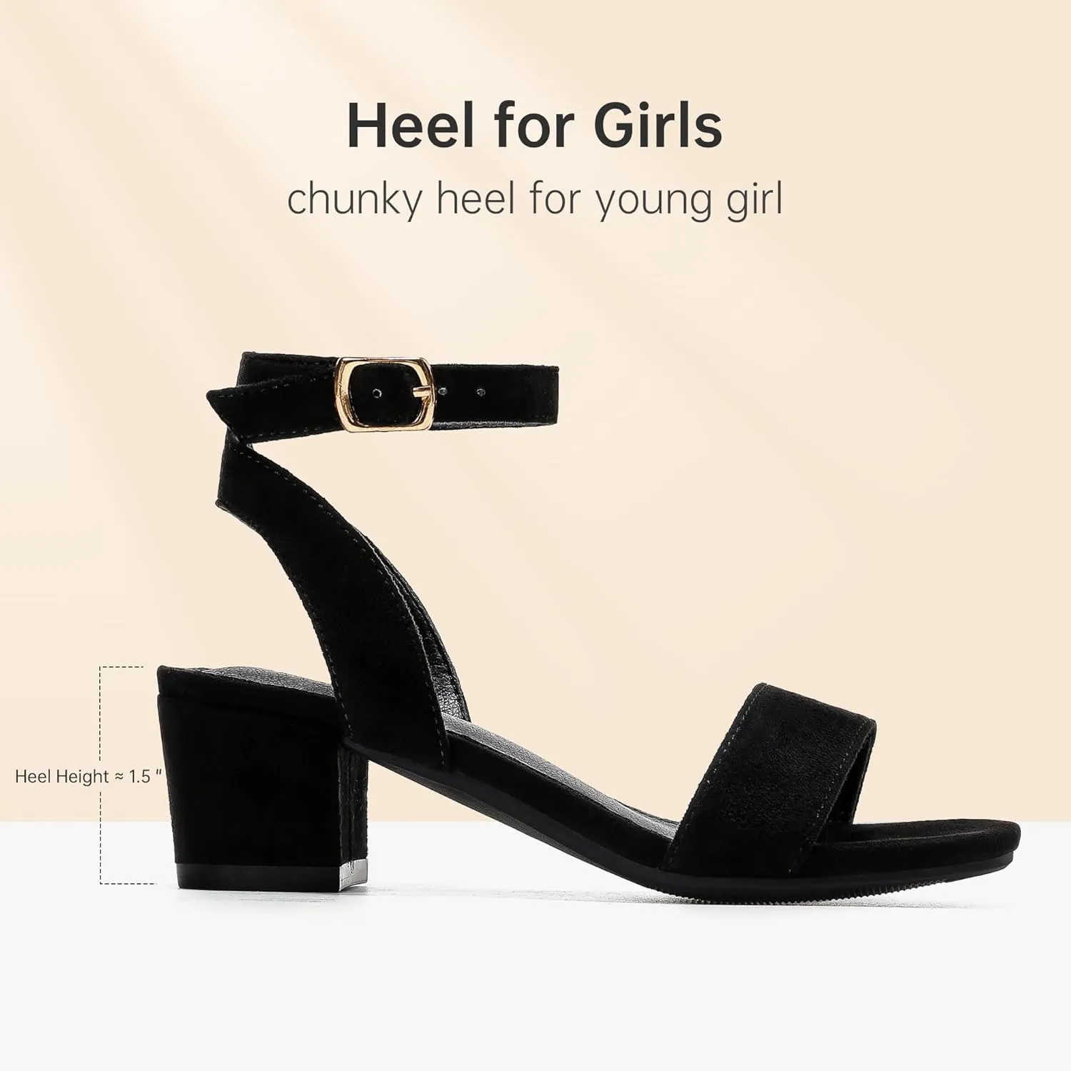 High Heels for Kids Open Toe Dress Shoes for Girls Ankle Strap Pump Shoes Flower Girl Sandals Wedding Party for Little Big Kids