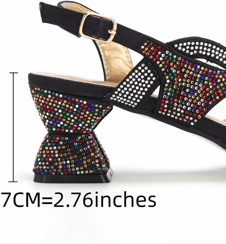 Hollow Rhinestone Wedge Heels Purse Set Elegant Evening Party Shoes Accessories