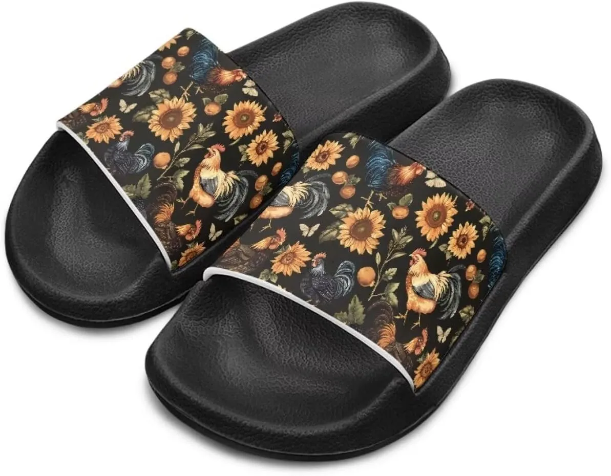 Howilath Chicken & Butterfly Slide Sandal for Kids Anti-Skid Beach Slippers Open Toe Quick Drying Sandal for Girls and Boys