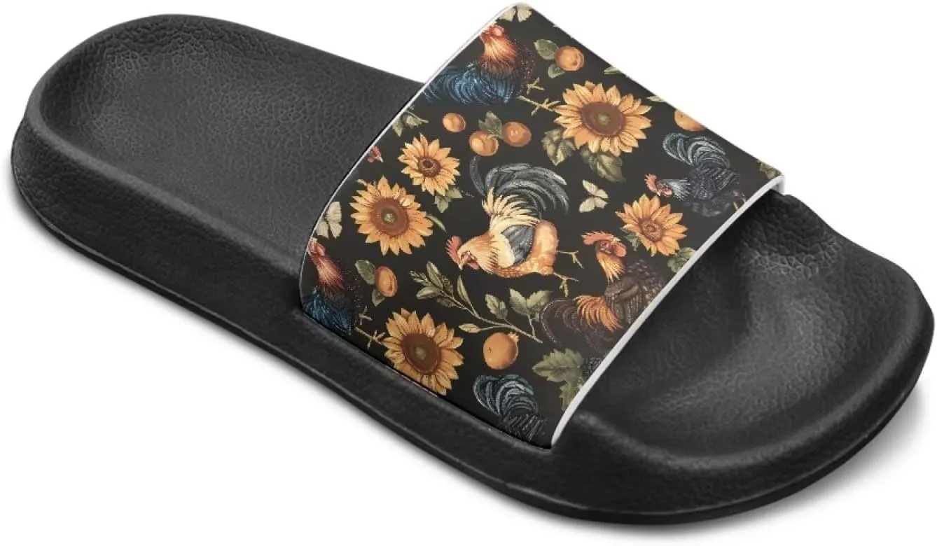 Howilath Chicken & Butterfly Slide Sandal for Kids Anti-Skid Beach Slippers Open Toe Quick Drying Sandal for Girls and Boys