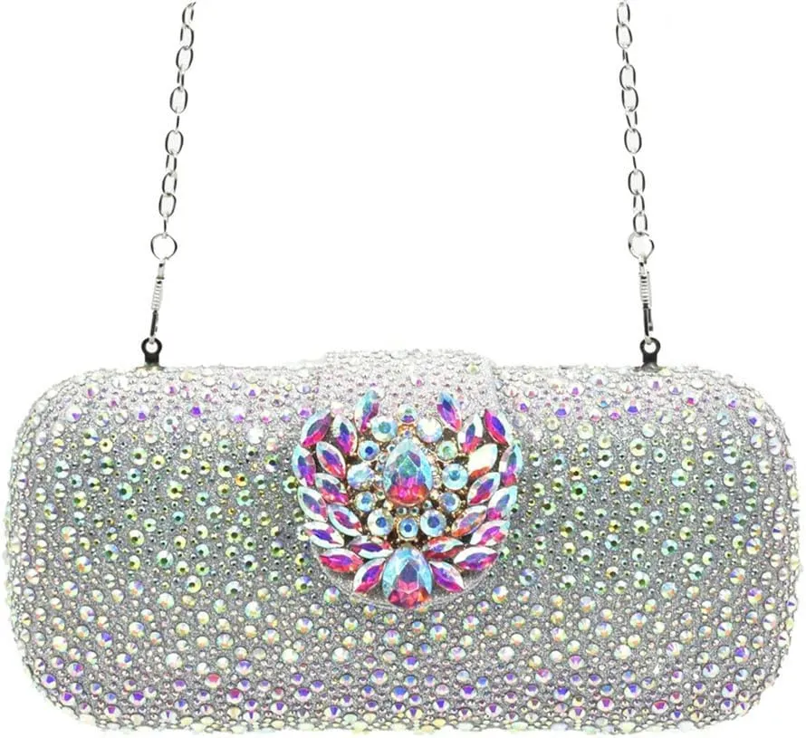 Italian Wedding Rhinestone Shoes Bag Set Crystal Bridal Pumps Matching Purse