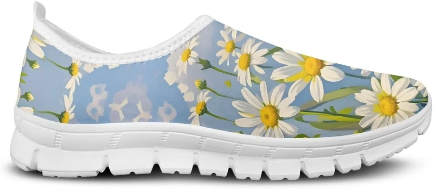 JoyLamoria Bright Blossom Walking Shoes Travel Clog Slip on Causal Loafer with Floral Print Fashion Sneakers for Men Women