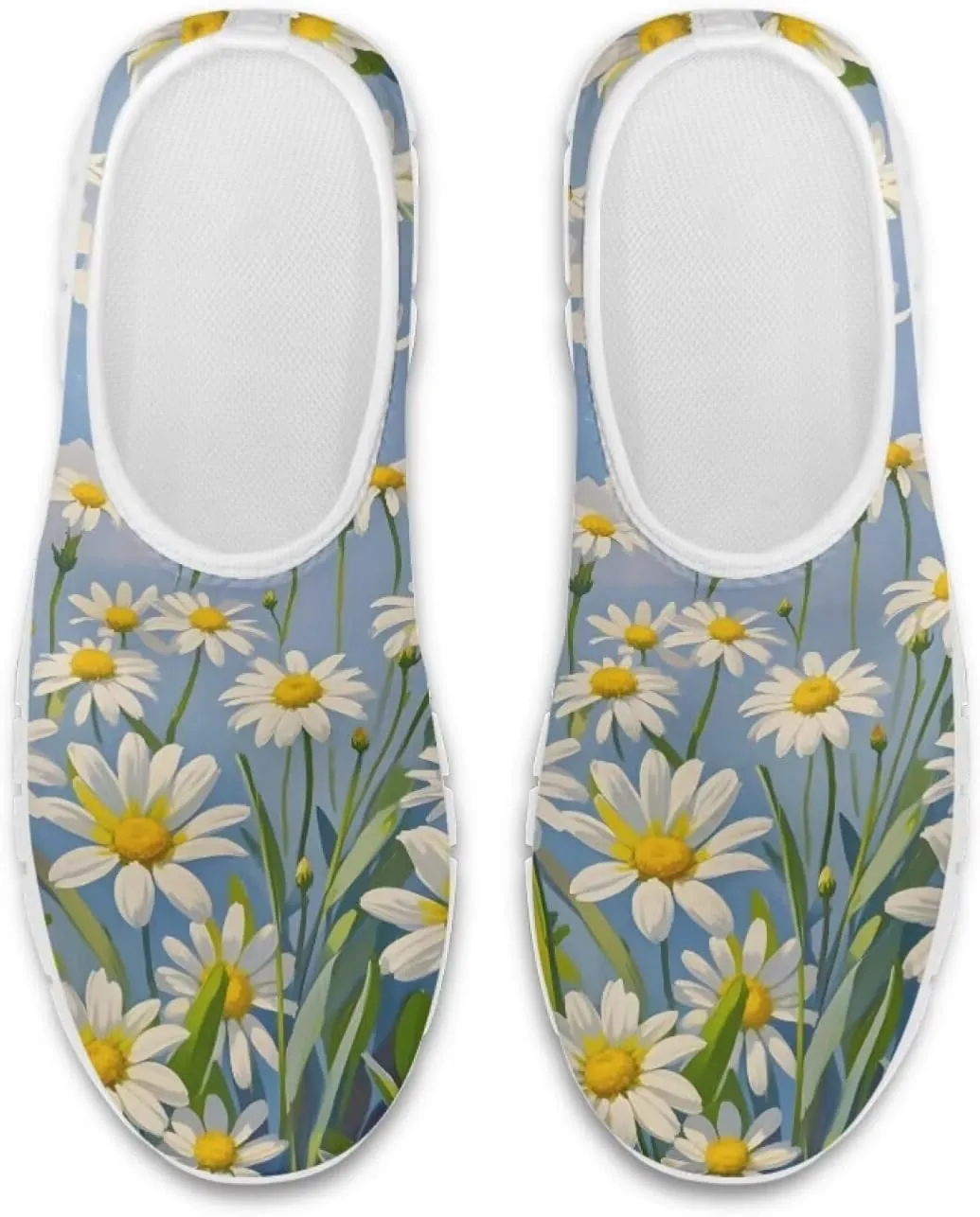 JoyLamoria Bright Blossom Walking Shoes Travel Clog Slip on Causal Loafer with Floral Print Fashion Sneakers for Men Women