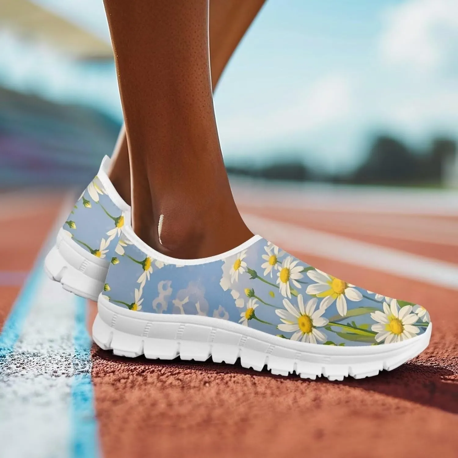 JoyLamoria Bright Blossom Walking Shoes Travel Clog Slip on Causal Loafer with Floral Print Fashion Sneakers for Men Women