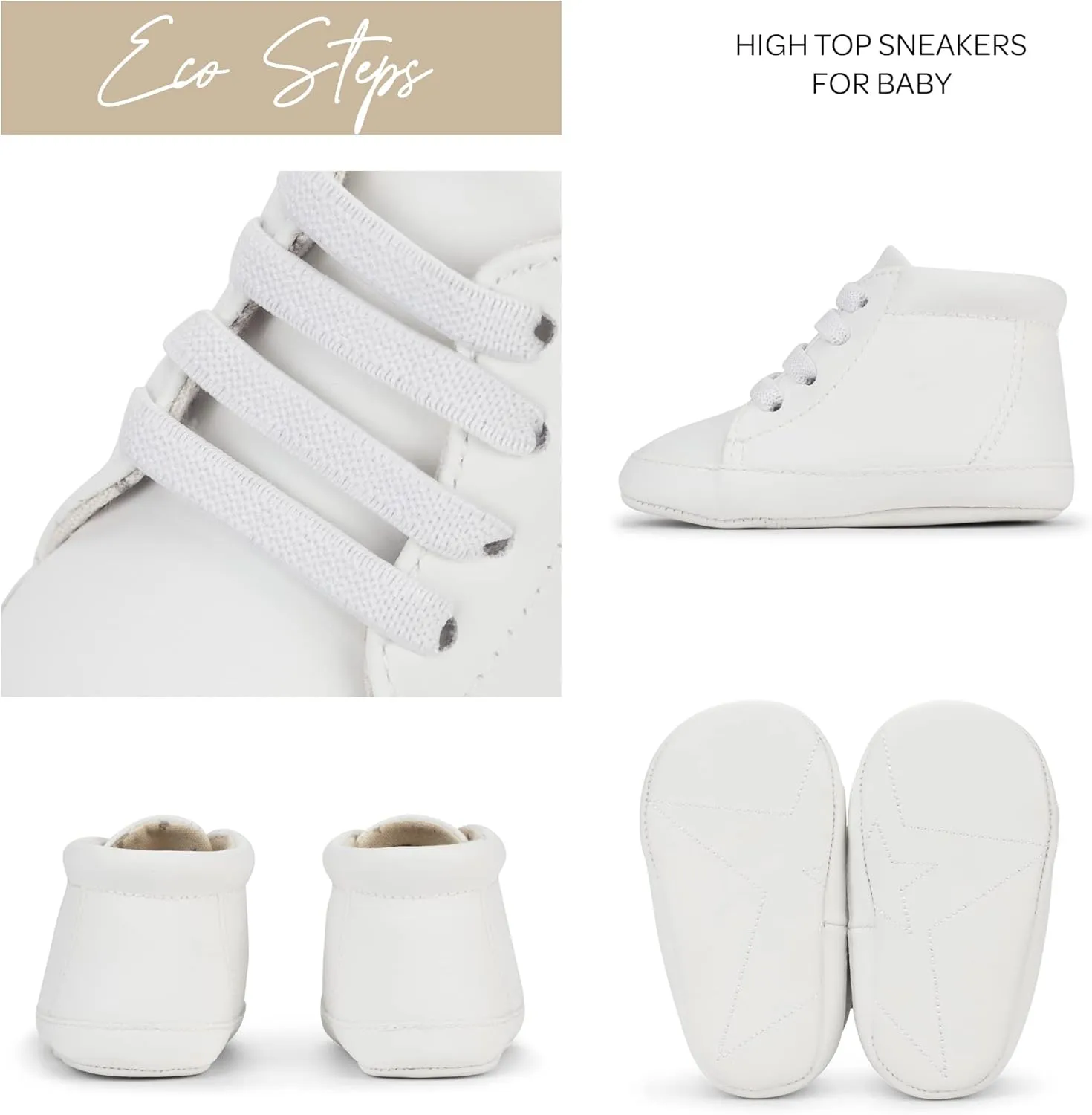 JuJuBe Sneakers for Babies & Infants, Slip On Elastic Lace Sneaker, Machine Washable Stain Resistant Vegan Leather Baby Shoes with Soft Sole, Baby Boy & Baby Girl Shoes