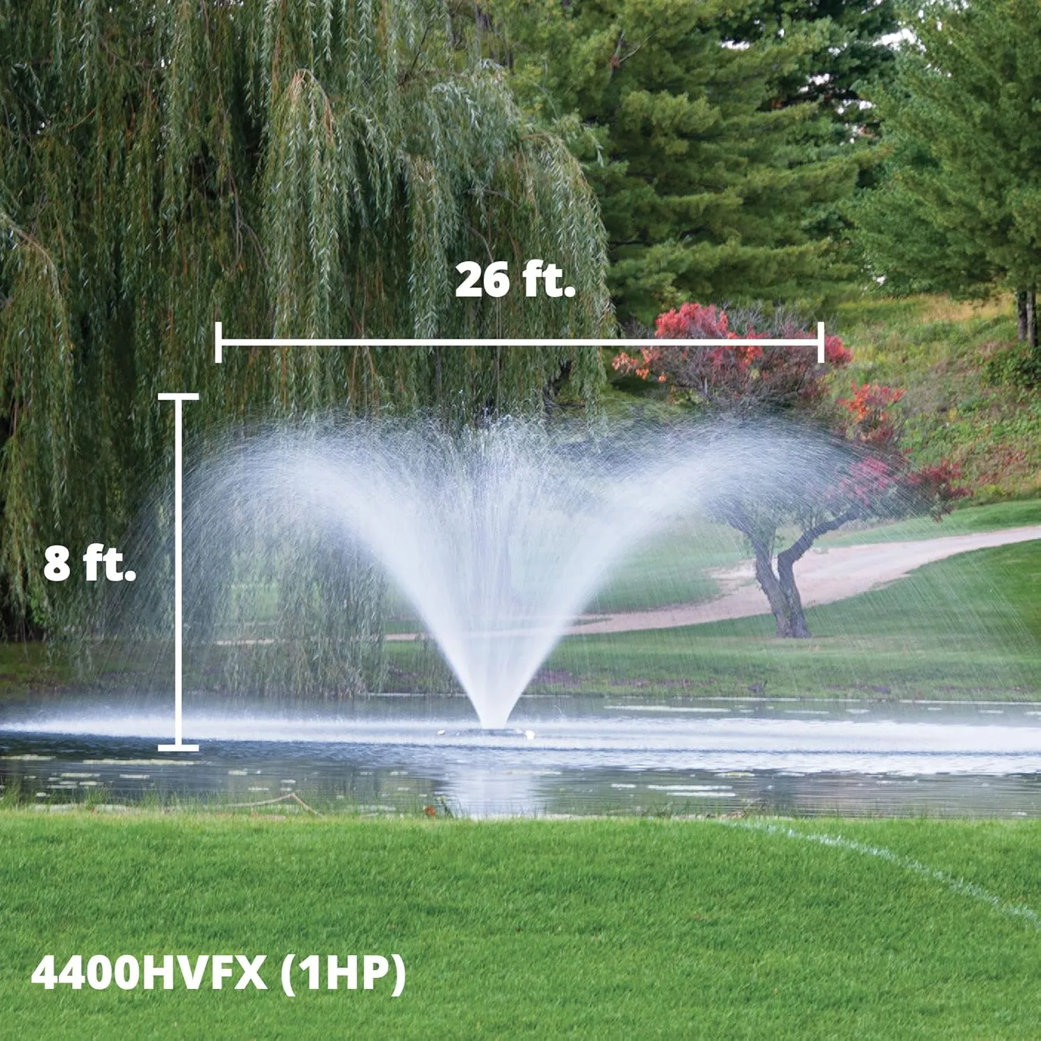 Kasco VFX Series Aerating Pond Fountain - 1 Horse Power 240V Single Phase with 250 ft Electric Power Cord | Pond Aerator Pump for Ponds & Lakes | Efficient Pond Aeration Systems