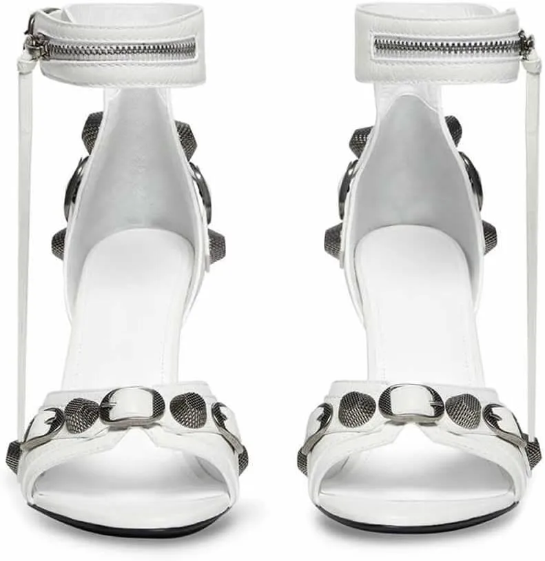 Kluolandi Women's High Stiletto Heeled Sandals with Tassel Open Toe Studded Zipper Ankle Strap High Heels Dress Pumps Shoes