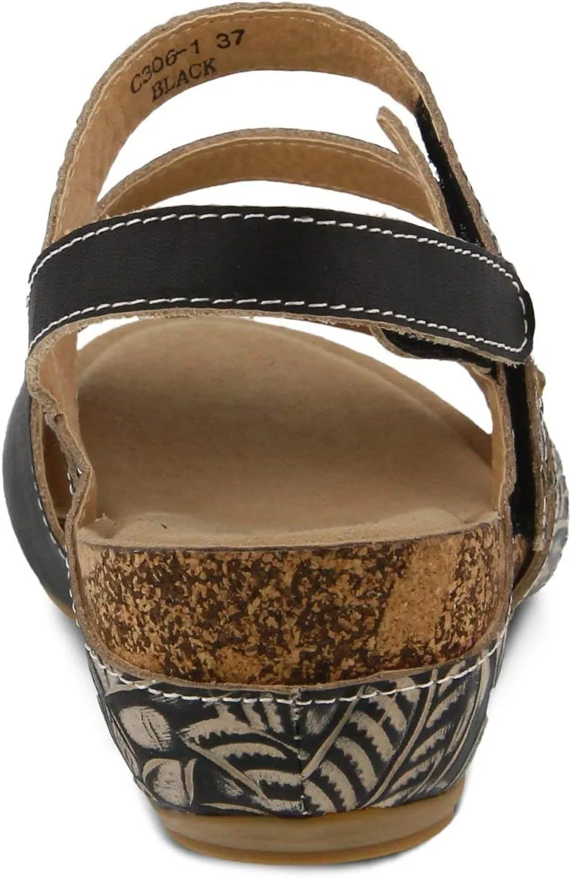L'Artiste Women's Quilana Leather Ankle Strap Sandal