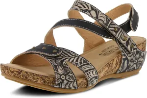 L'Artiste Women's Quilana Leather Ankle Strap Sandal