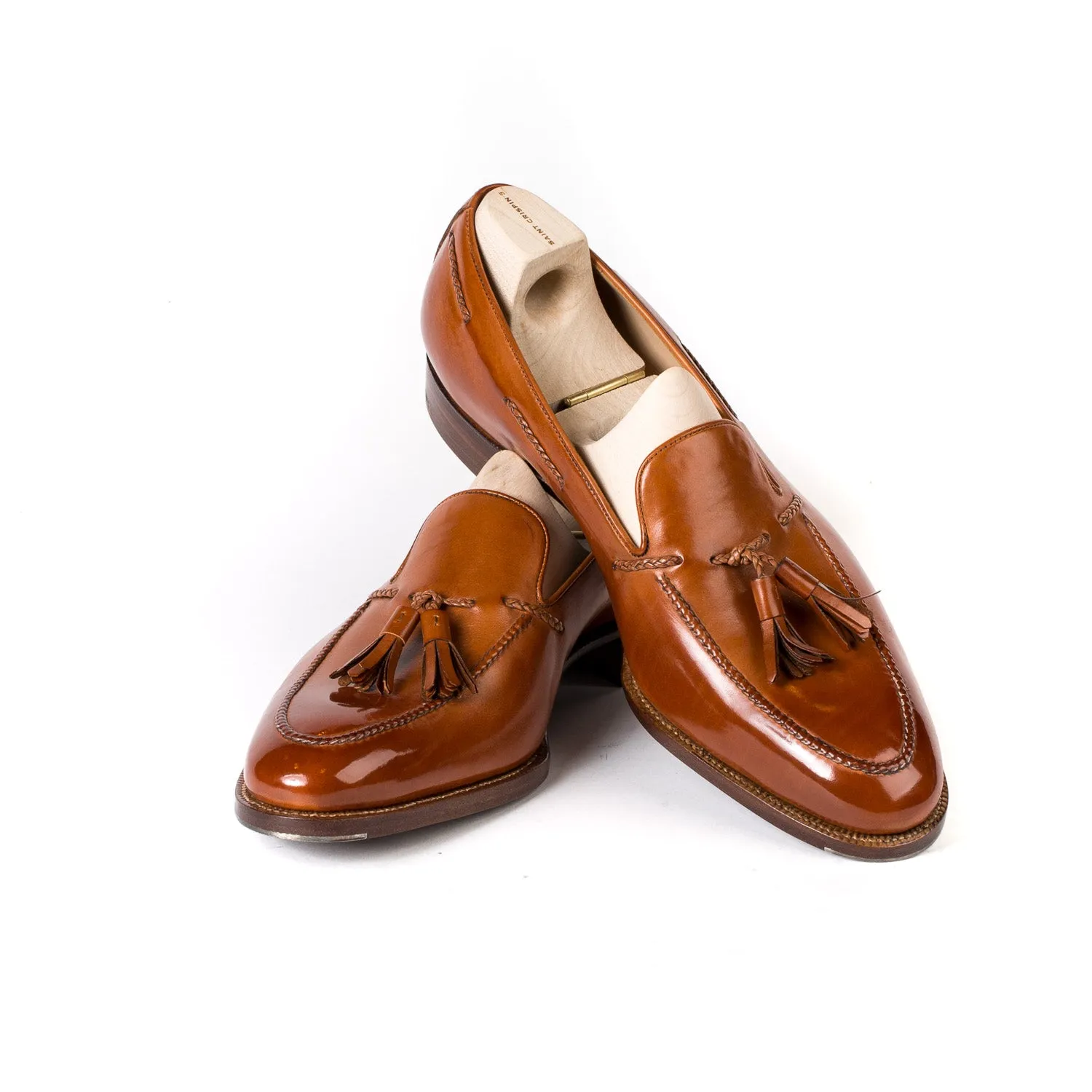 Loafer "Classic Tassel" aus cognacbraunem Kalbsleder - reine Handarbeit