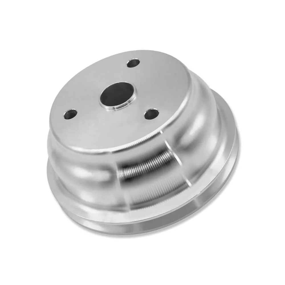 Long Water Pump Crankshaft Pulley Single Groove LWP For Chevy SBC 283 305 327 350 383 400 1955-1986 Polished Aluminum