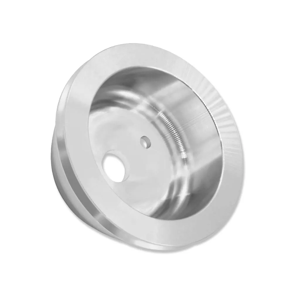Long Water Pump Crankshaft Pulley Single Groove LWP For Chevy SBC 283 305 327 350 383 400 1955-1986 Polished Aluminum