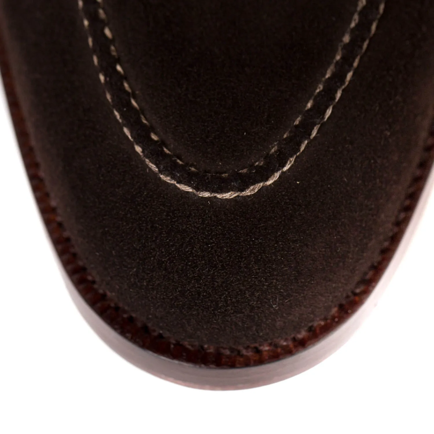 Loop-Loafer "Croc-Tassel" aus braunem Rauhleder - reine Handarbeit