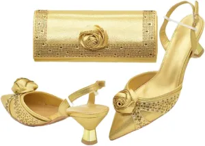 Luxury Bridal Shoes Bag Sparkling Wedding Party Pumps Evening Purse