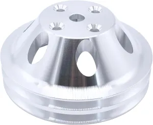 LWP Long Water Pump Aluminum Double-Groove Upper Water Pump Pulley For Small Block Chevy SBC