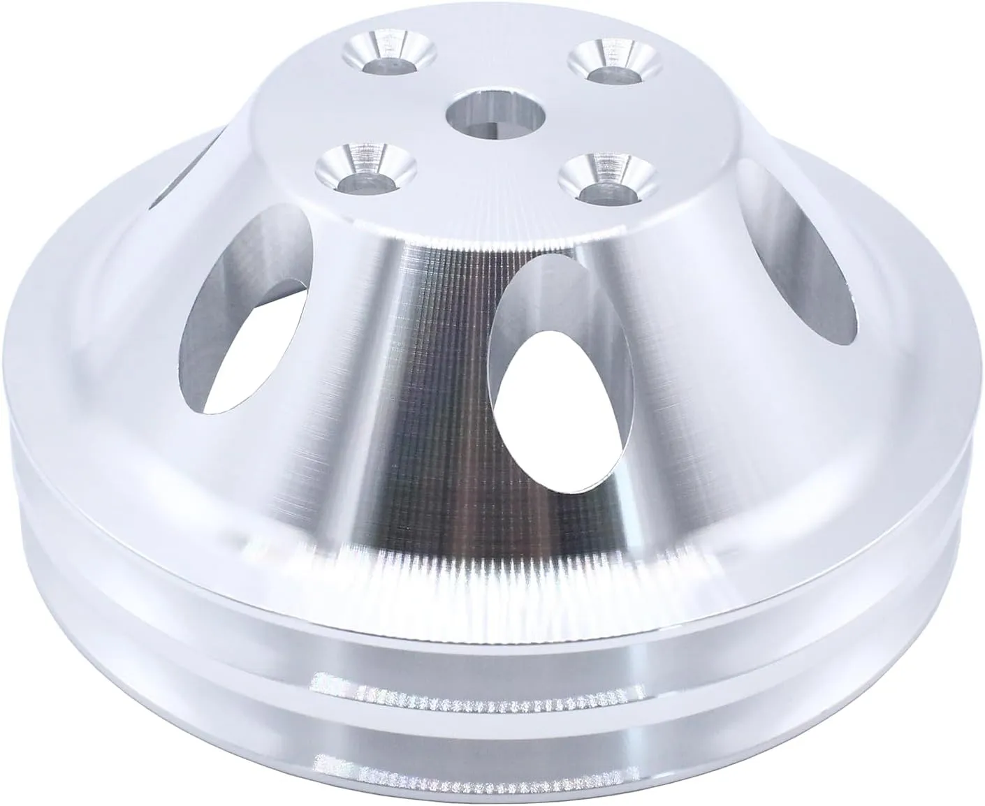 LWP Long Water Pump Aluminum Double-Groove Upper Water Pump Pulley For Small Block Chevy SBC