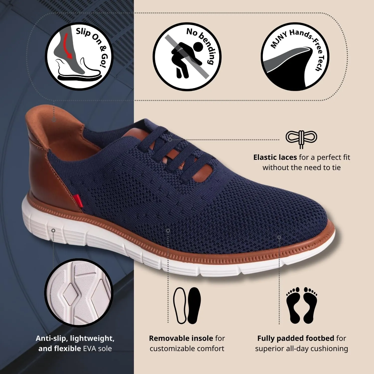 Marc Joseph New York Men's Charles Ave (Hands Free Technology) Sneaker