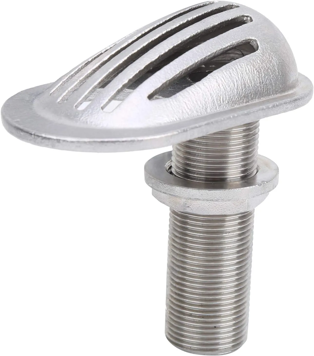 Marine Boat Intake Strainer, 316 Stainless Steel Thread Thru Inlet Filter, Boat Deck Hardware, Pump Fitting Water Outlet Hose Pipe Pickup Intake Scoop for Yacht Kayak, Marine Boat (MJS023-1/2〃)