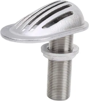 Marine Boat Intake Strainer, 316 Stainless Steel Thread Thru Inlet Filter, Boat Deck Hardware, Pump Fitting Water Outlet Hose Pipe Pickup Intake Scoop for Yacht Kayak, Marine Boat (MJS023-1/2〃)