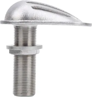 Marine Boat Intake Strainer, 316 Stainless Steel Thread Thru Inlet Filter Pump, Fitting Water Outlet Hose Pipe Pickup Intake Scoop Embedded Plumbing (Mjs023-1/2〃)