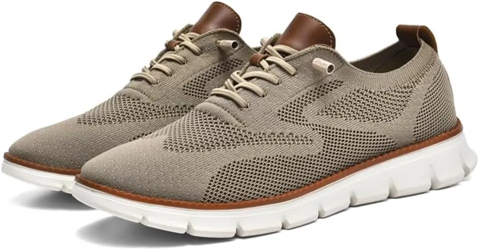 Mens Casual Dress Shoes,Breathable Lightweight Sports Shoes Mesh Shoes,Oxfords Lace Up Business Walking Shoes
