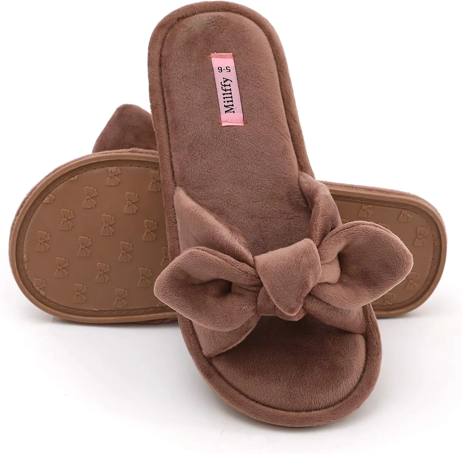 Millffy Summer Slippers for Women Indoor Open Toe Slippers Kawaii Cotton Bedroom Slippers for Womens Sandal Slippers