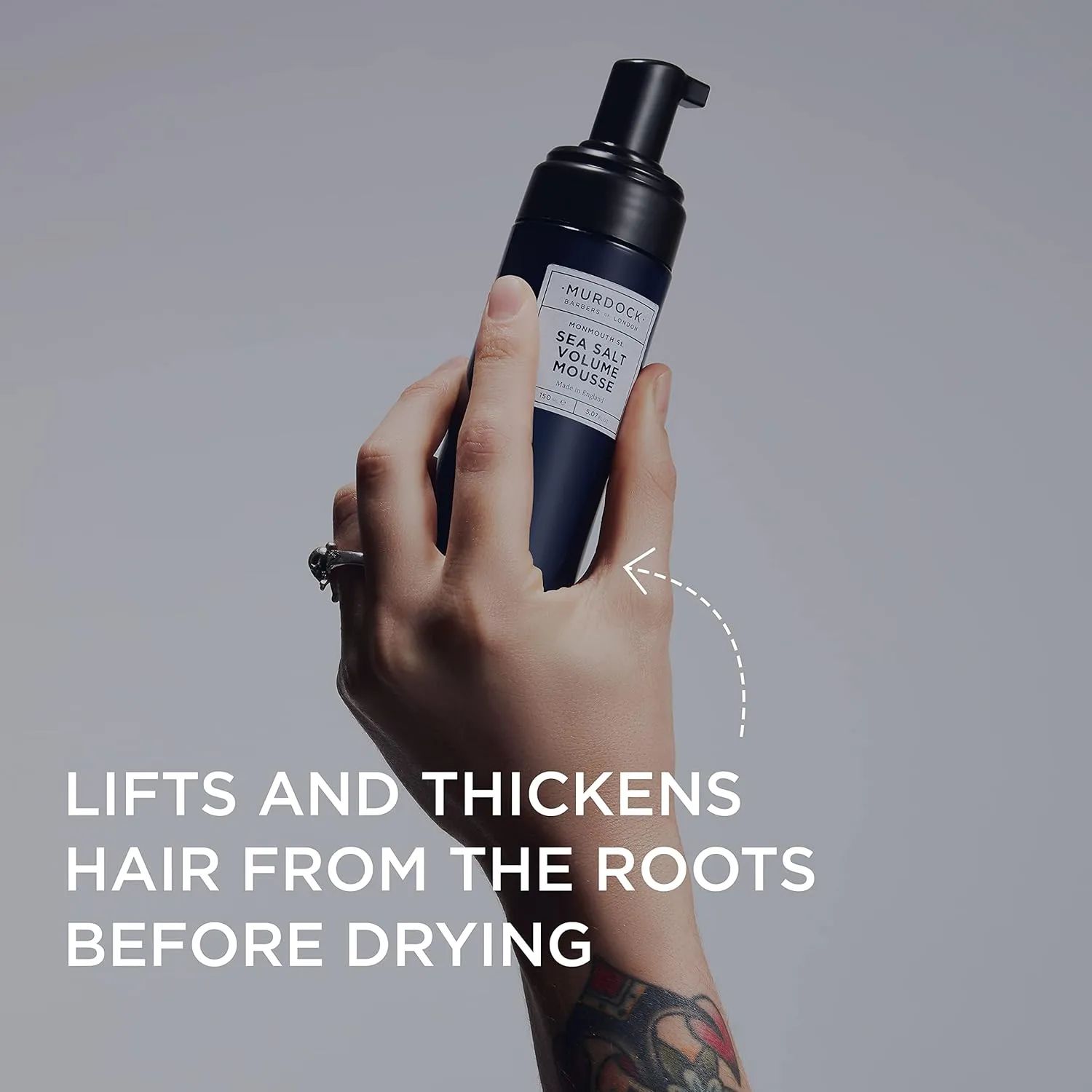 Murdock London Sea Salt Volume Mousse | Thickening Matte Provides Volume and Hold | Vegan | Made in England | 5.07 oz