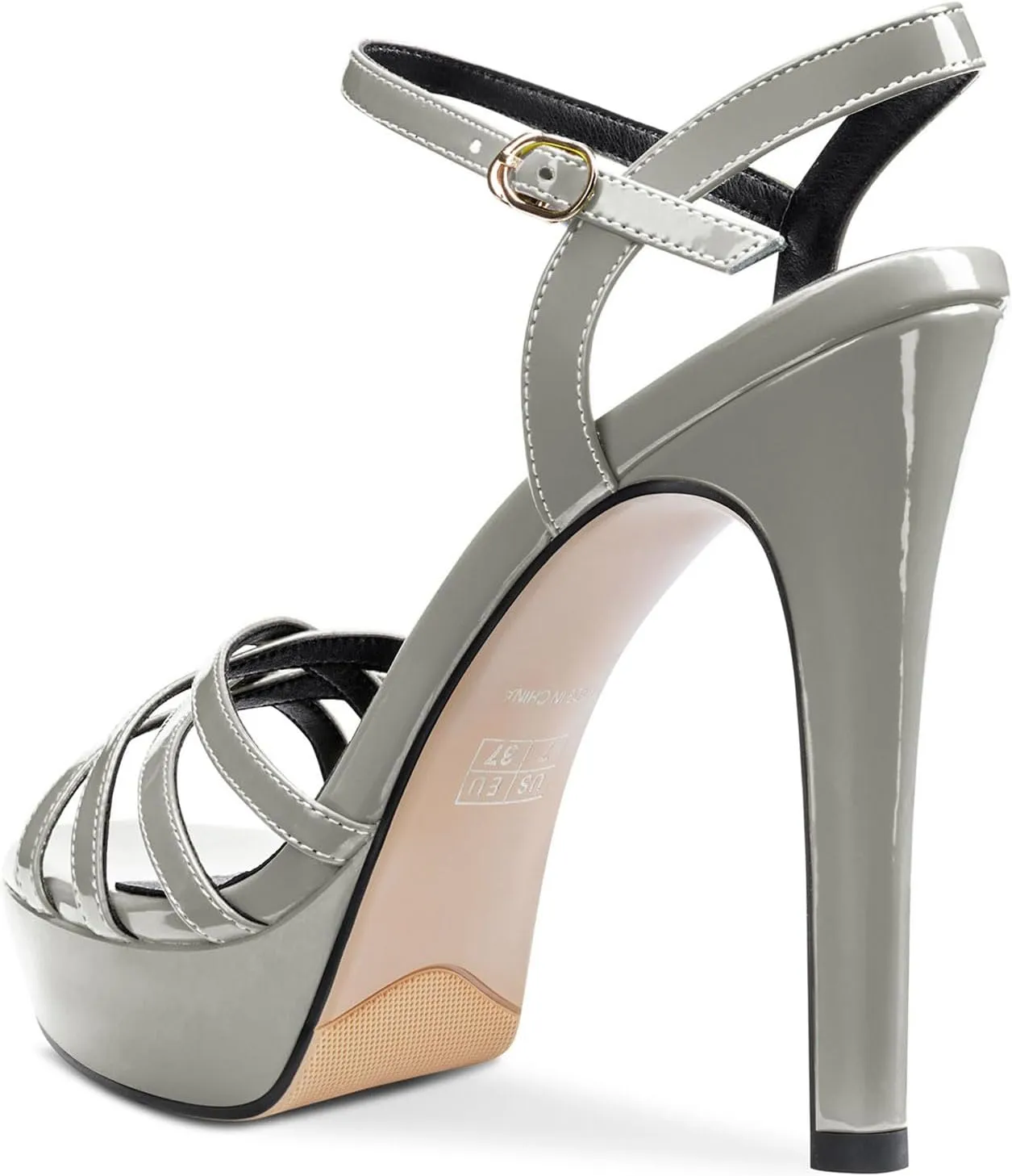 NobleOnly Women's High Heels Platform Roman Slingback Ankle Strap Sandals Open-Toe Stilettos Sandal 5" Heel Bassic Shoes