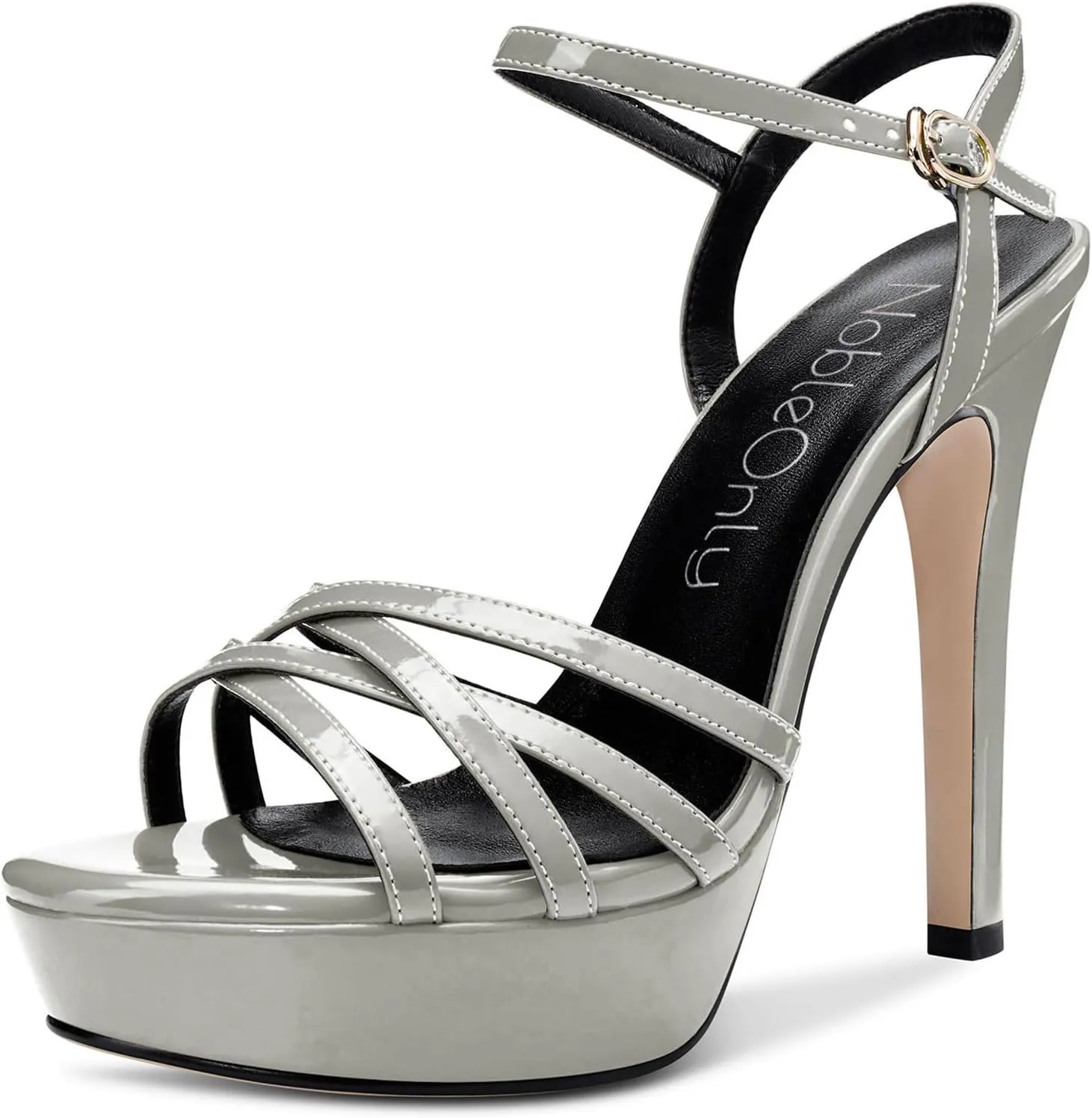 NobleOnly Women's High Heels Platform Roman Slingback Ankle Strap Sandals Open-Toe Stilettos Sandal 5" Heel Bassic Shoes