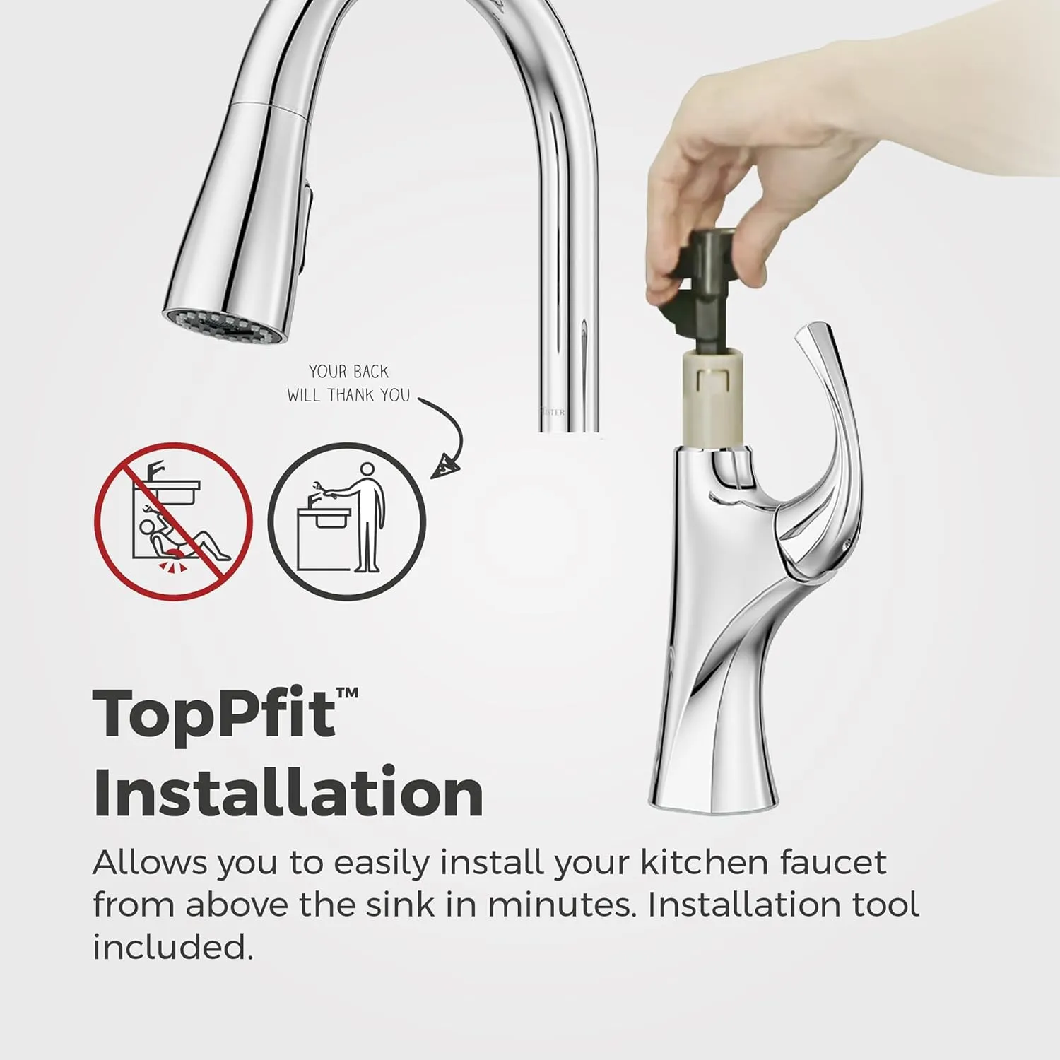 Pfister Miri 2.0 Kitchen Faucet with Pull Down Sprayer and Soap Dispenser, Single Handle, High Arc, Polished Chrome Finish, F5297MRRC
