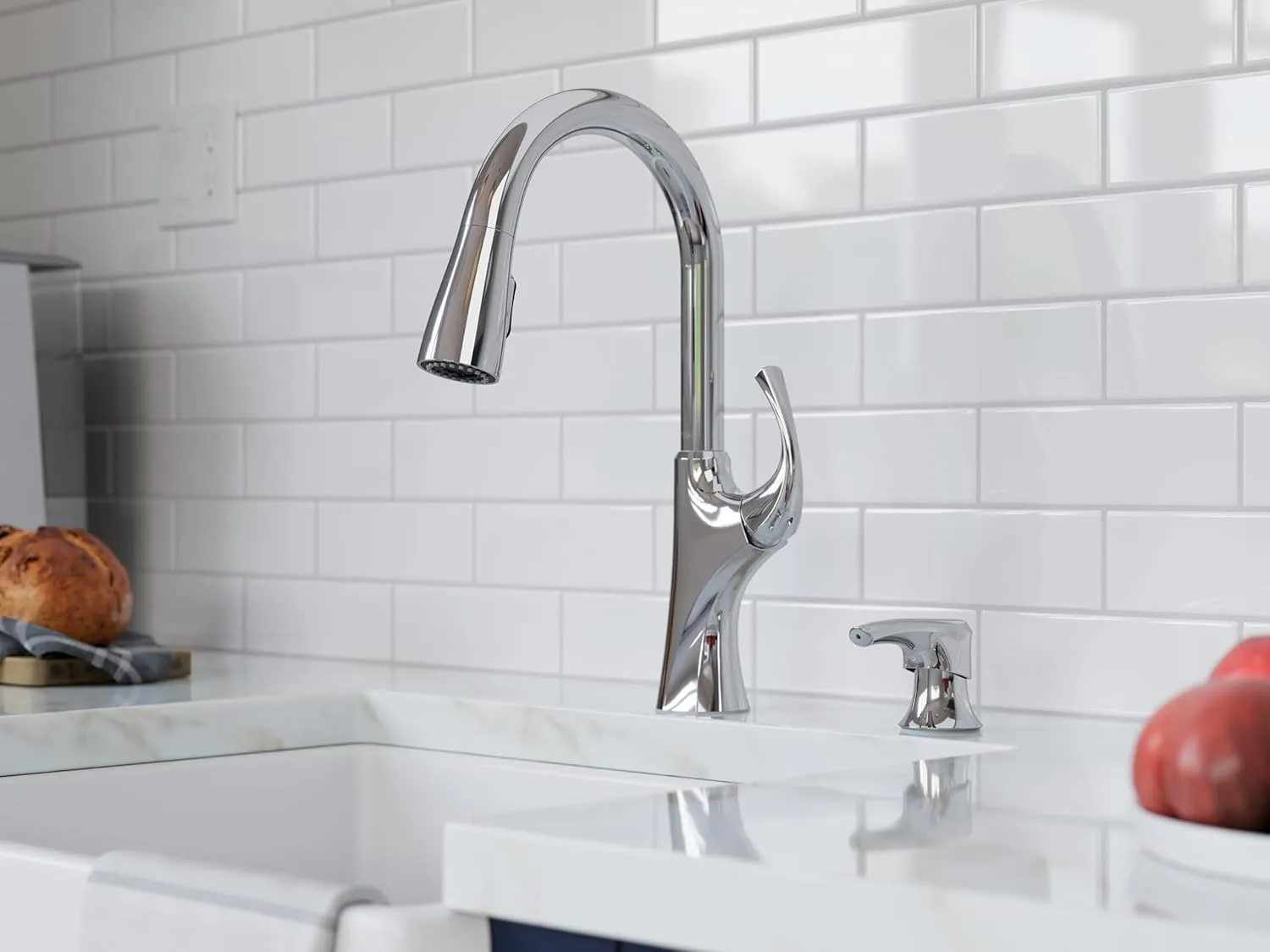 Pfister Miri 2.0 Kitchen Faucet with Pull Down Sprayer and Soap Dispenser, Single Handle, High Arc, Polished Chrome Finish, F5297MRRC