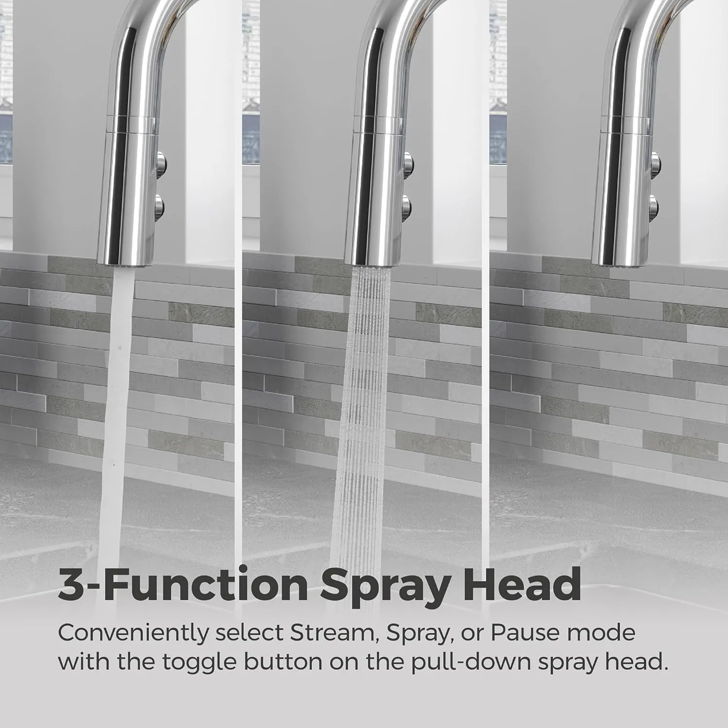 Pfister Zanna Kitchen Faucet with Pull Down Sprayer and Soap Dispenser, Single Handle, High Arc, Polished Chrome Finish, F5297ZNRC