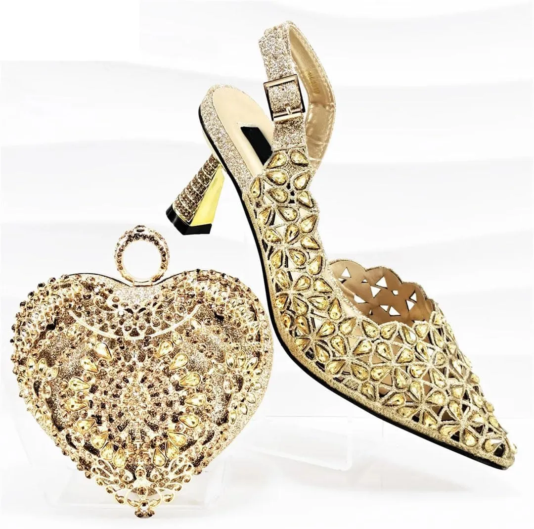 Platform Wedge Comfort Heels Bag Set Italian Designer Women’s Partywear