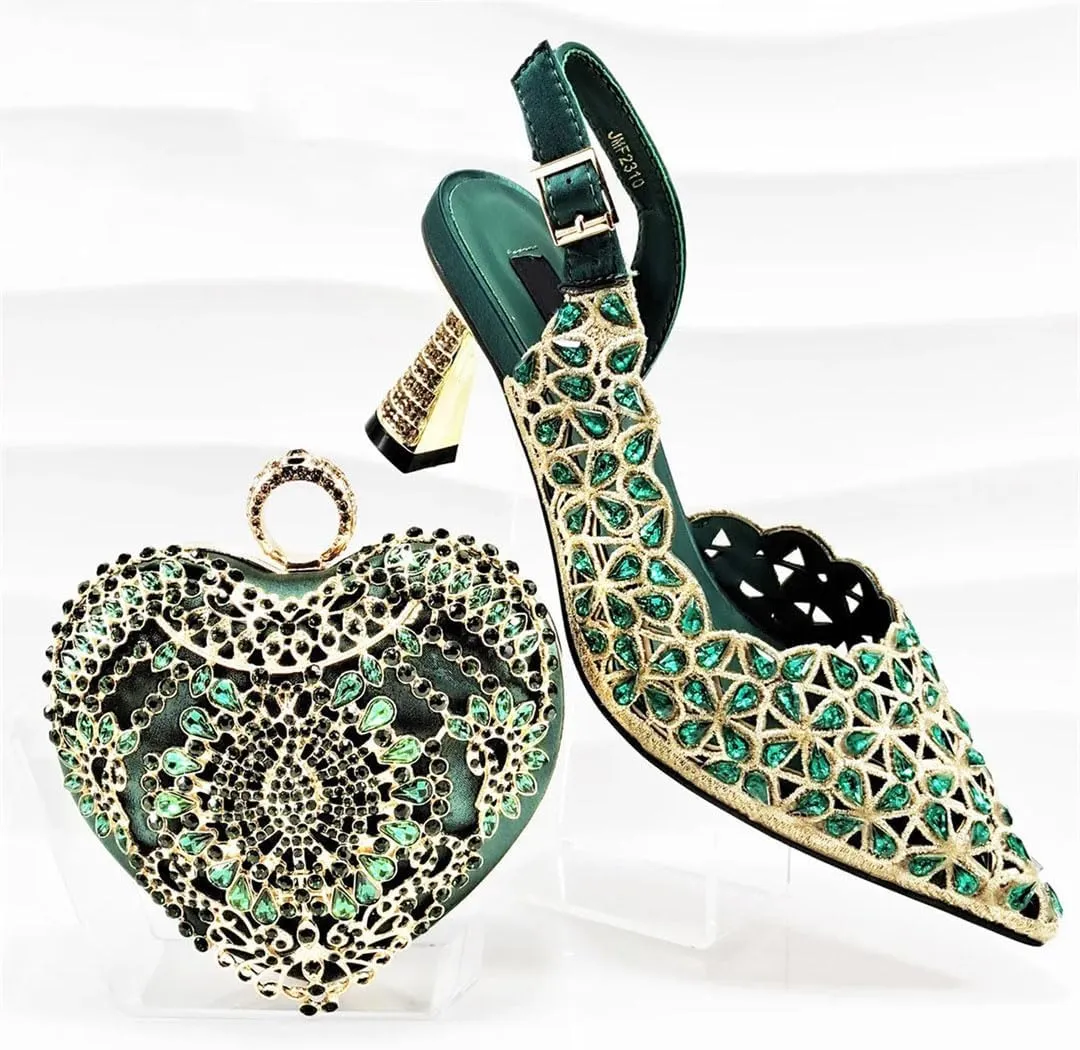 Platform Wedge Comfort Heels Bag Set Italian Designer Women’s Partywear