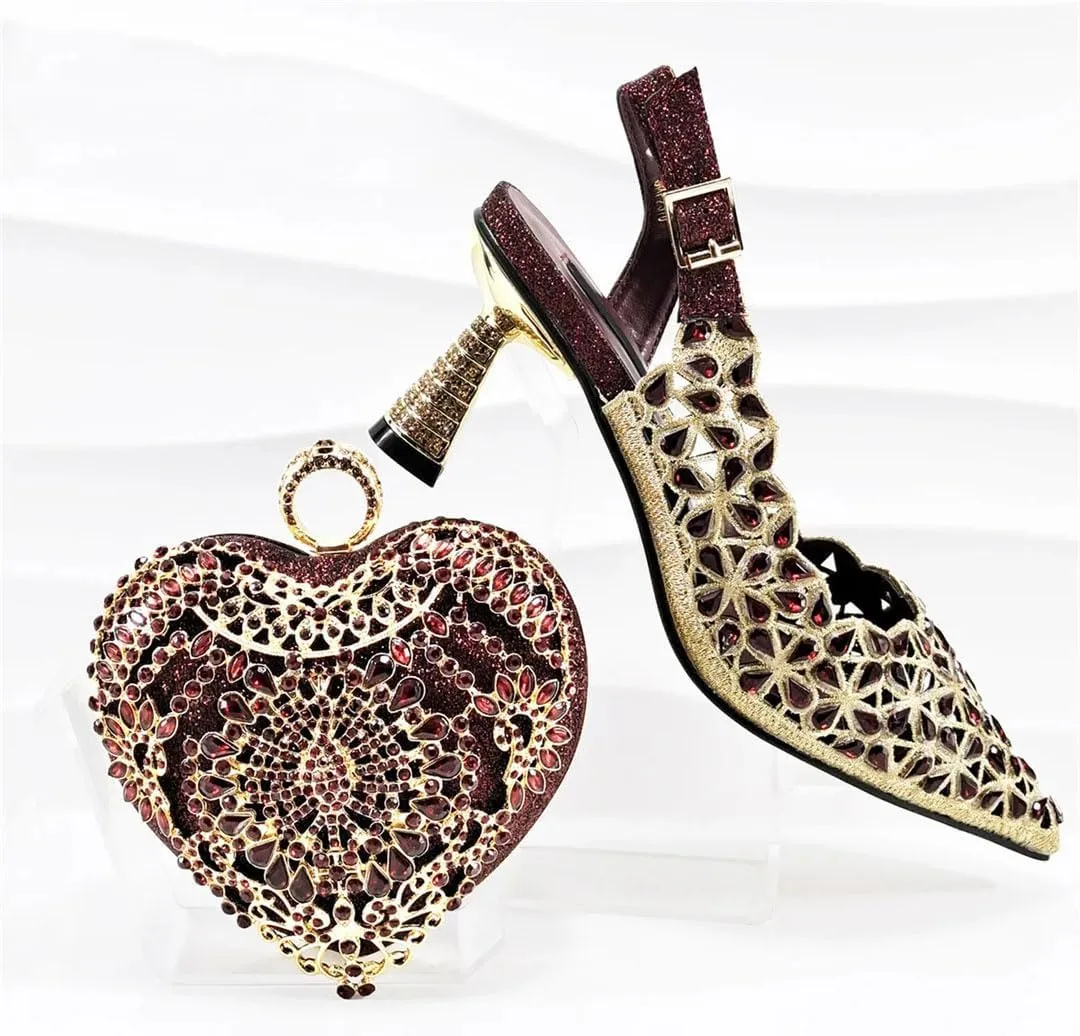 Platform Wedge Comfort Heels Bag Set Italian Designer Women’s Partywear