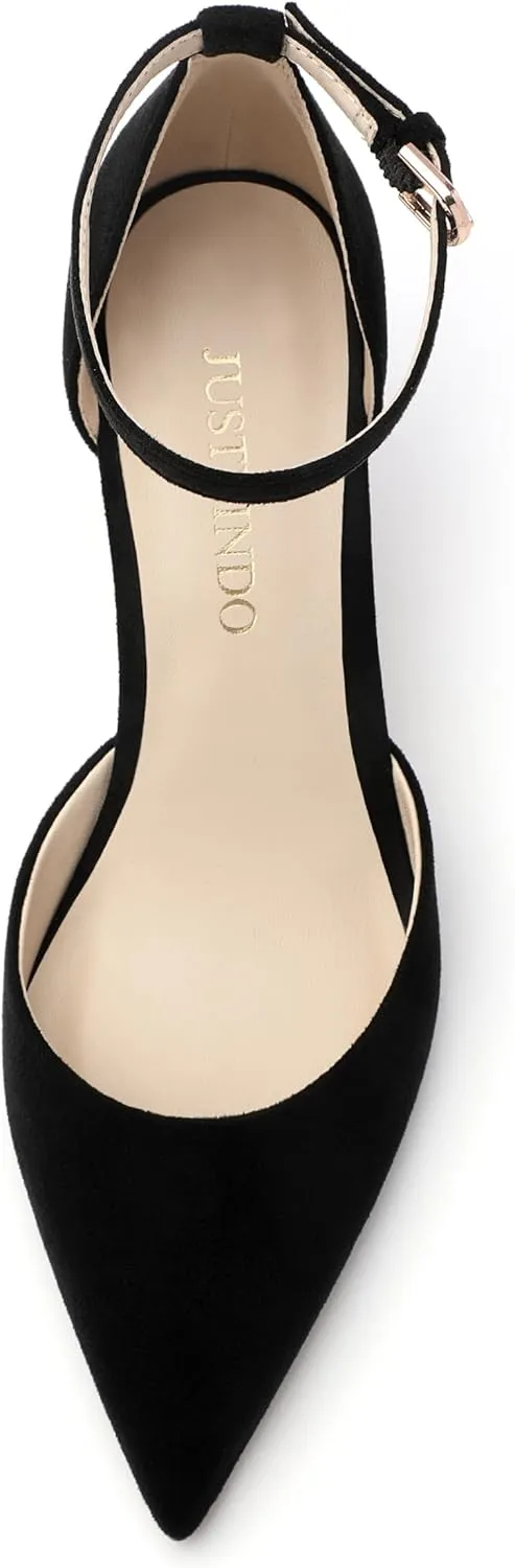 Pointed Closed Toe Heels for Women, Women's Ankle Strap Pumps, Wedding Party Office Business Work Dress Shoes