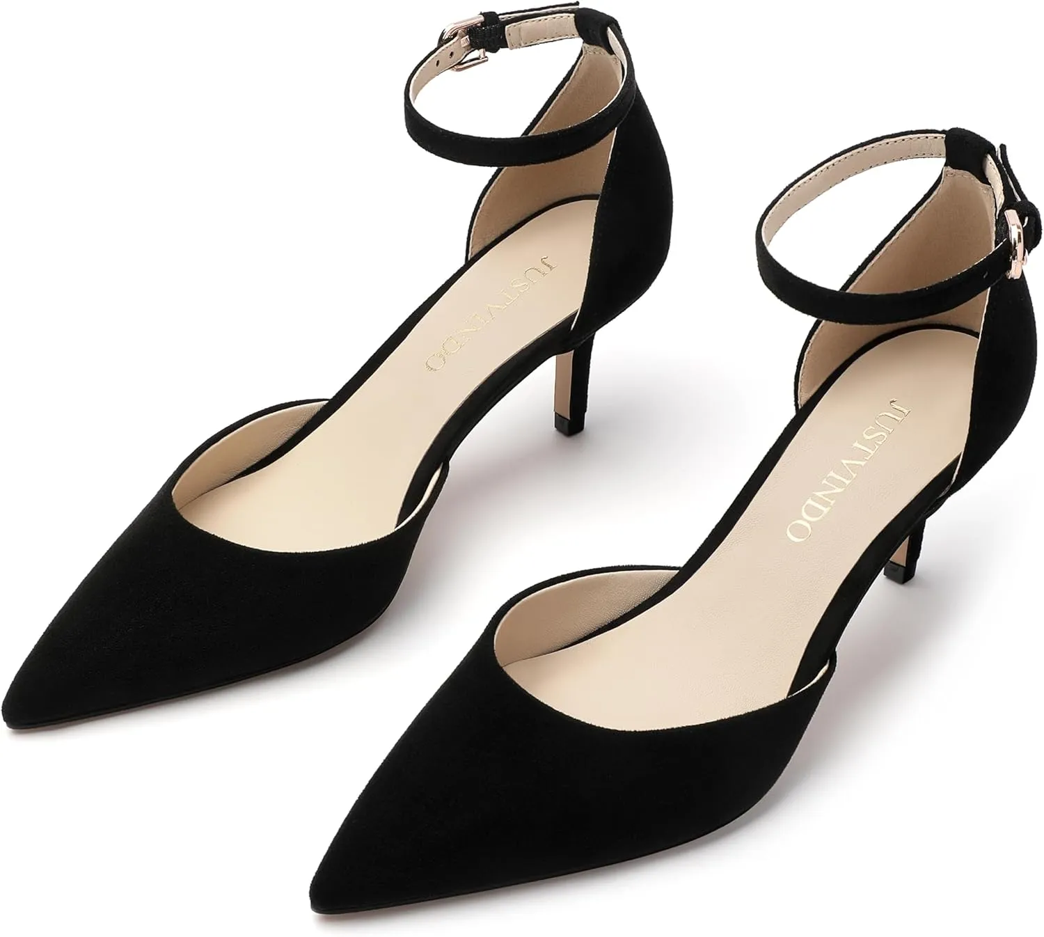Pointed Closed Toe Heels for Women, Women's Ankle Strap Pumps, Wedding Party Office Business Work Dress Shoes