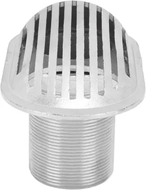 Pump Inlet Water Pickup Filter Scoop, Mirror Polished Rustproof 2.5 Inch Threaded Marine Thru Hull Fitting Smooth Boat for Boats