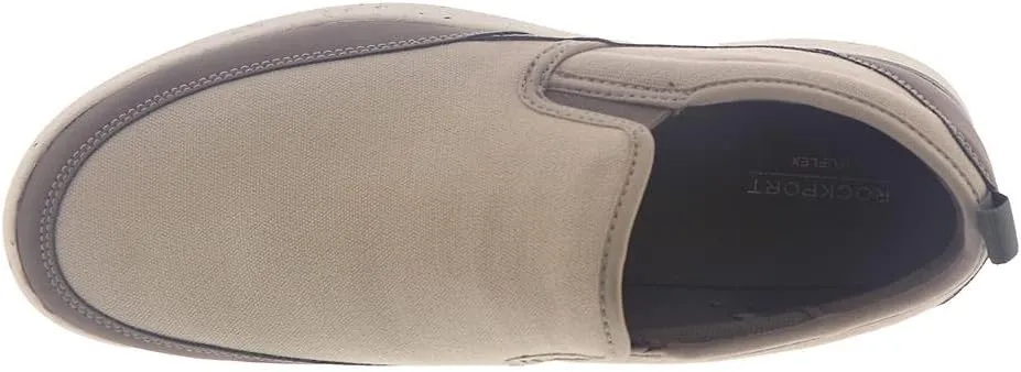 Rockport Men's Truflex Fly Slip on Mudguard Sneaker, Stone Multi, 11.5
