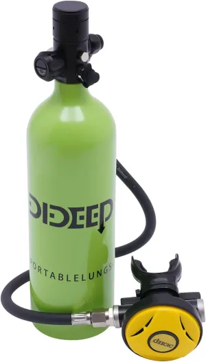 Scuba Diving Tank, 1L Mini Scuba Tank Support About 15-20 Minutes Underwater Breathing Portable Diving Oxygen Tank Kit for Emergency Rescue Underwater Exploration