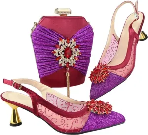 Shimmering Crystal Bridal Pumps Purse African Designer Wedding Accessories