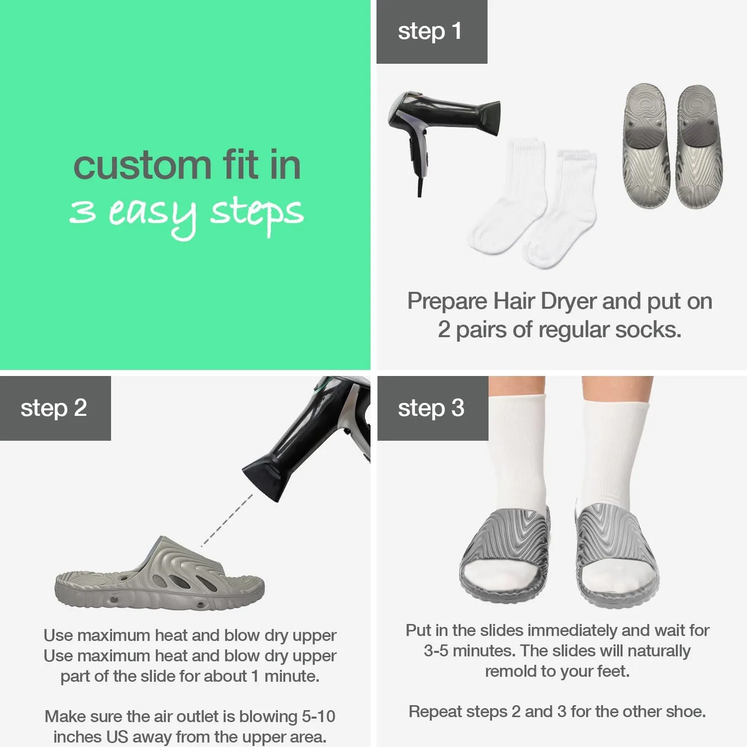 Shower Shoez Mens and Womens Non-Slip, with Side Drain Holes and Arch Support, Gym, Pool, Beach, Dorm Shower Sandal Slides