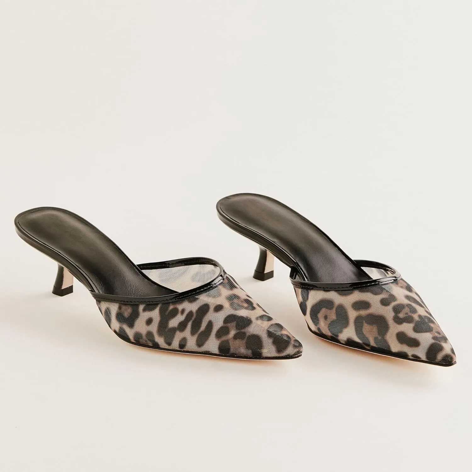 Slippers for Women Women Kitten Heels Mules Closed Pointed Toe Slip on Backless Stiletto Slingback Heels Dress Pumps Shoes