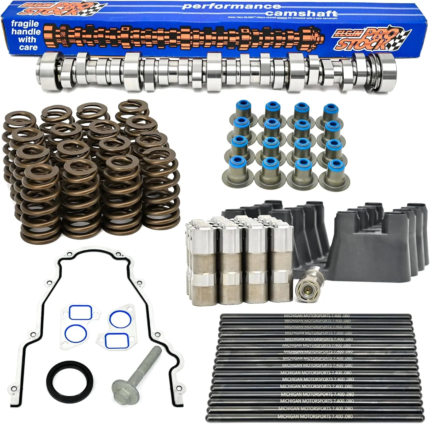 Sloppy Mechanics Stage 2 Camshaft the Kit Includes PAC Springs, Seals, Install Gaskets, Pushrods, Delphi Lifters and Trays 4.8 5.3 5.7 6.0 6.2 LS LS1 LS2 LQ4 LQ9 Elgin 1840-P
