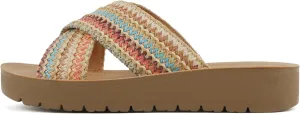 Soda LUCY ~ Women Open Toe Flatform Platform Crisscross Band Upper Fashion Slide Sandals