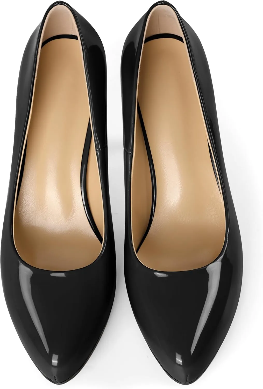 Soireelady Womens Platform Pumps Heels High Heel Stiettos Closed Round Toe Slip On Fashion Daily Work Dress Shoes 3.5 Inches