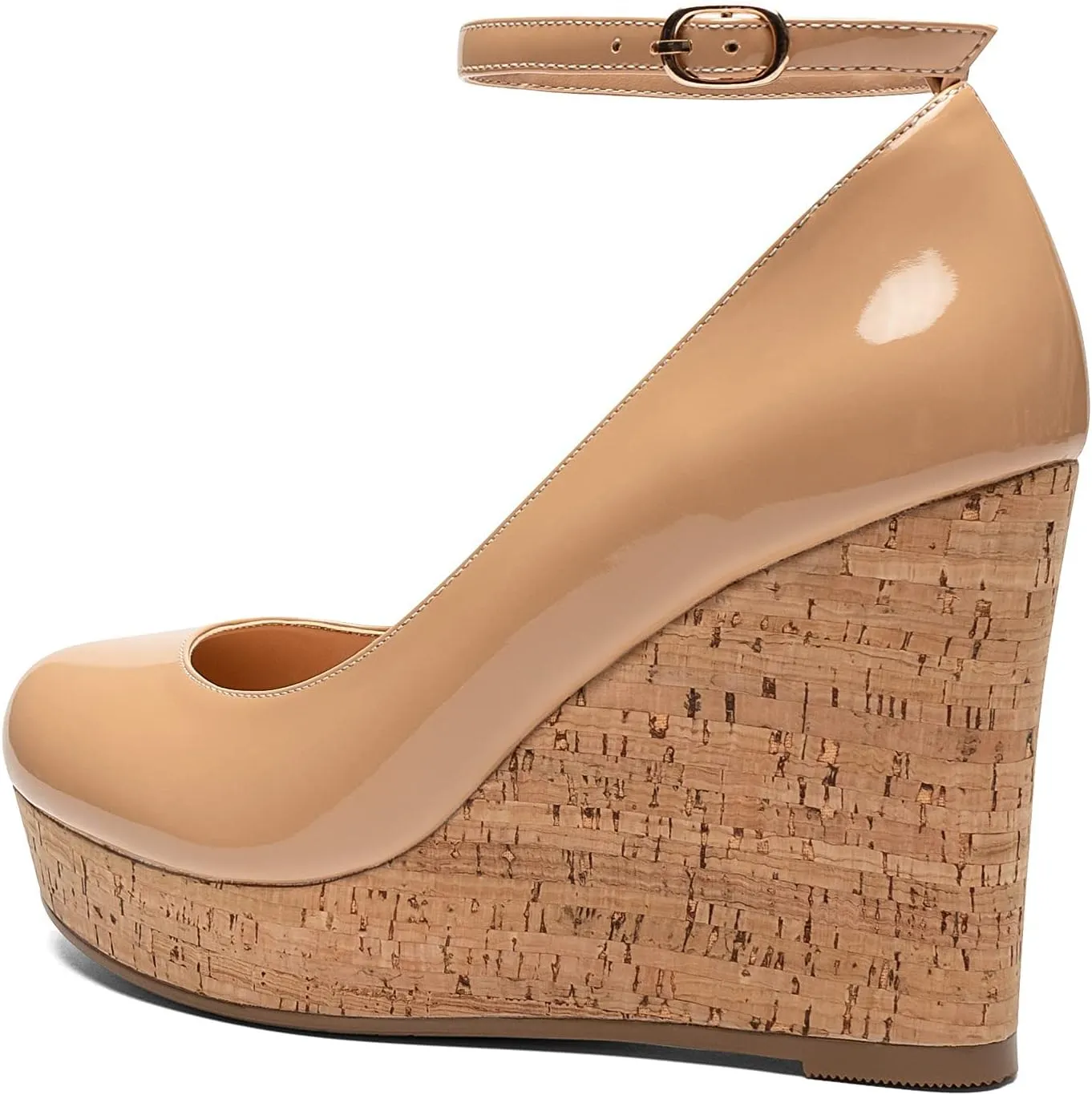 Soireelady Women's Platform Wedges Ankle Strip Heel Pumps Platform High Heel Wedge Pump Shoes