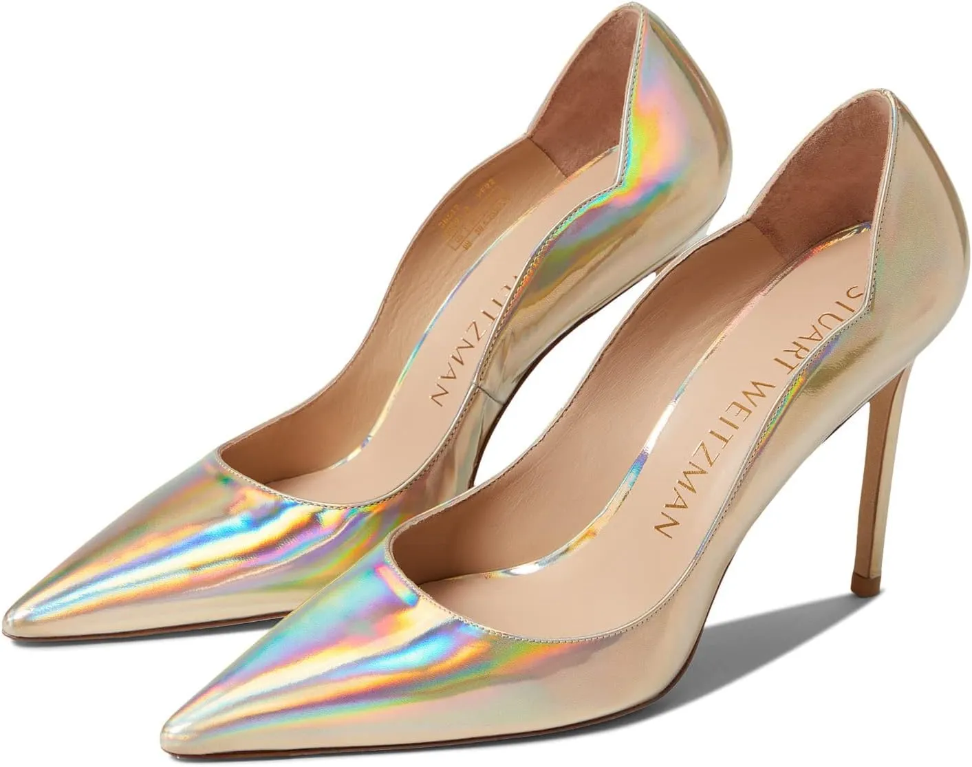Stuart Weitzman Stuart 100 Scallop Pump Platino 1 8.5 B